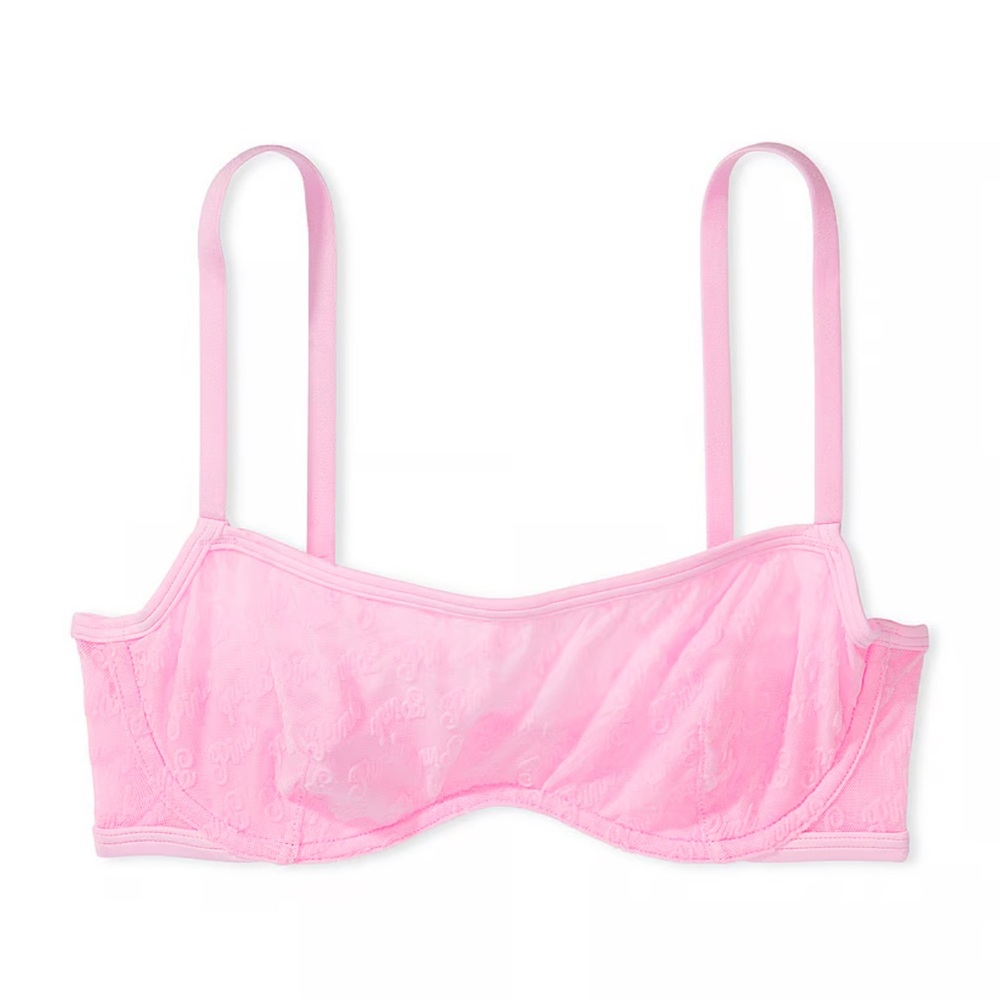 PINK Victoria’s Secret NWT WINK unlined scoop bra pink bubble Large